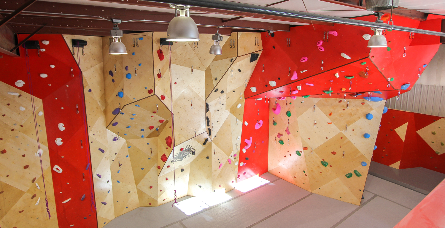 Wood diamond indoor rock climbing walls