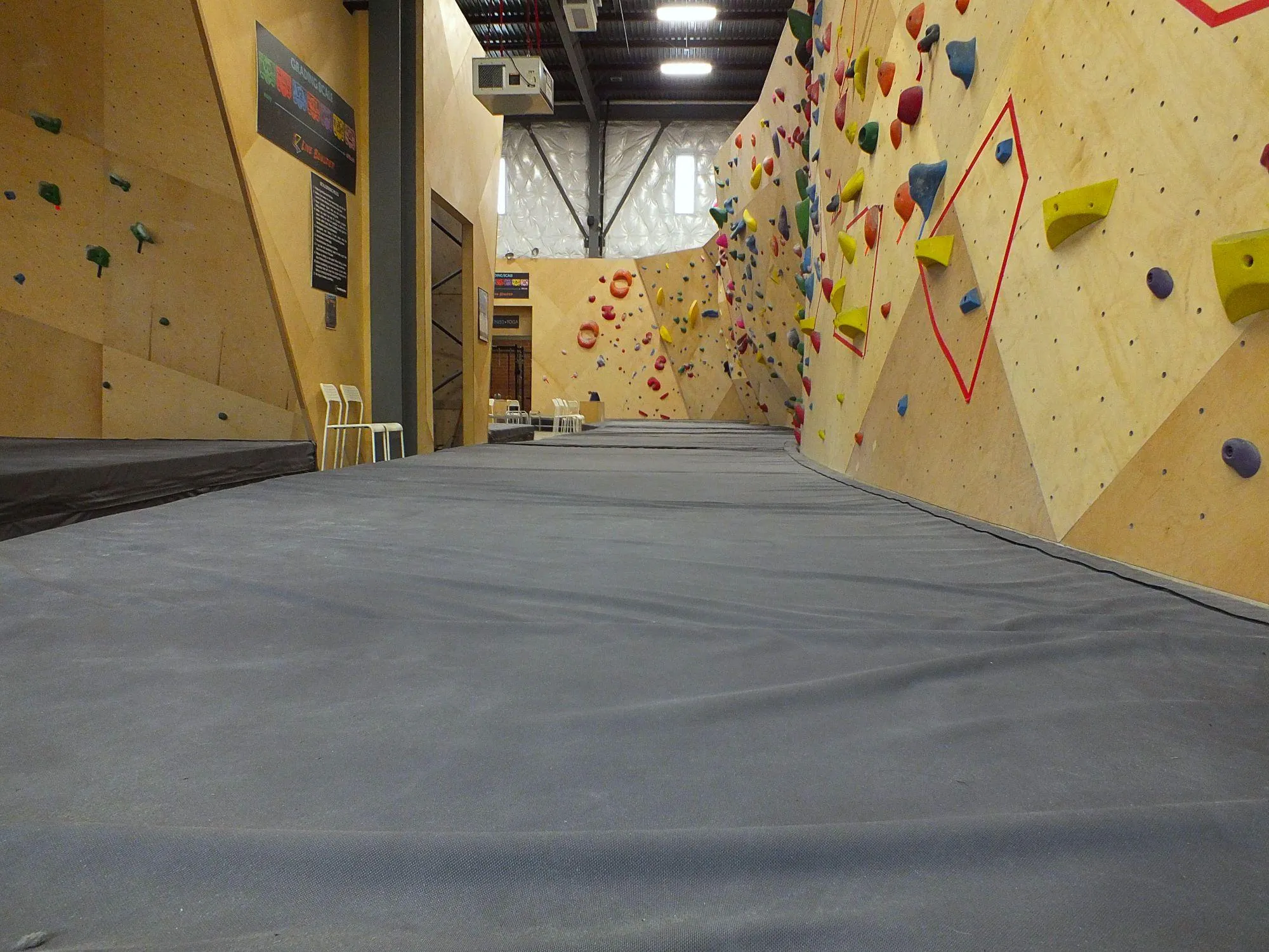 Habit's Wall Attachment system helps keep pads flush with the bottom of walls whether they are flat, angled, or curved.