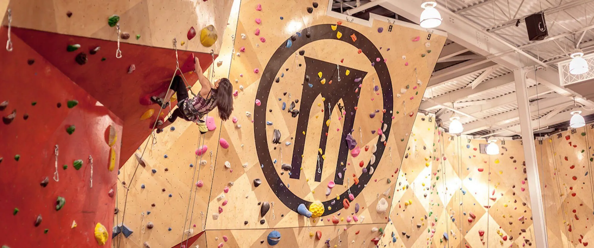 BKB has unmistakeable branding amongst their gyms, as seen here with this giant painted logo sitting atop the tallest walls. 
