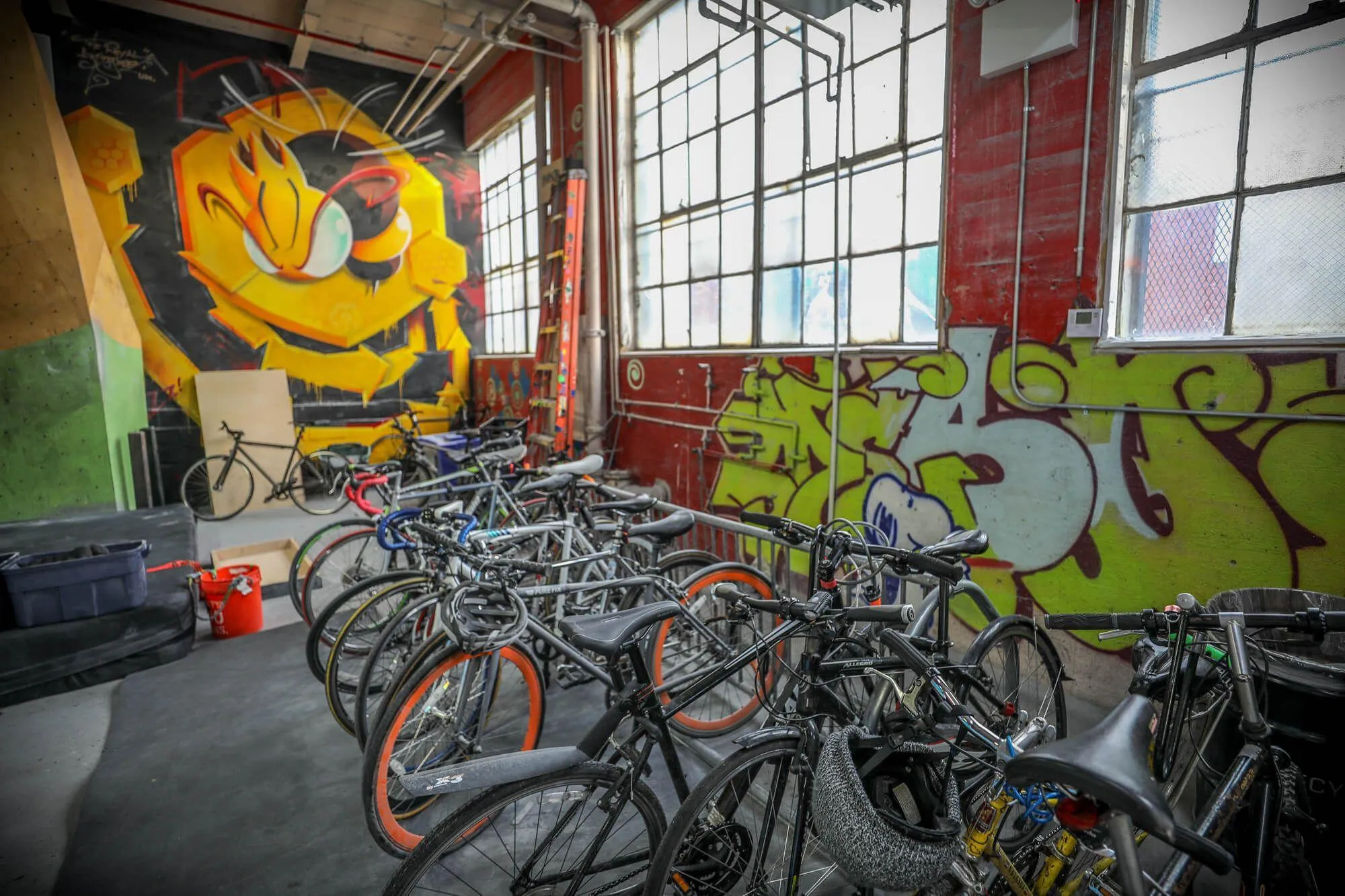 Unsurprisingly, most BKB members are committed to the urban lifestyle which involves commuting on your bike or via public transportation. Every BKB facility has special consideration for this as seen here with one of the many bike racks available for members. 
