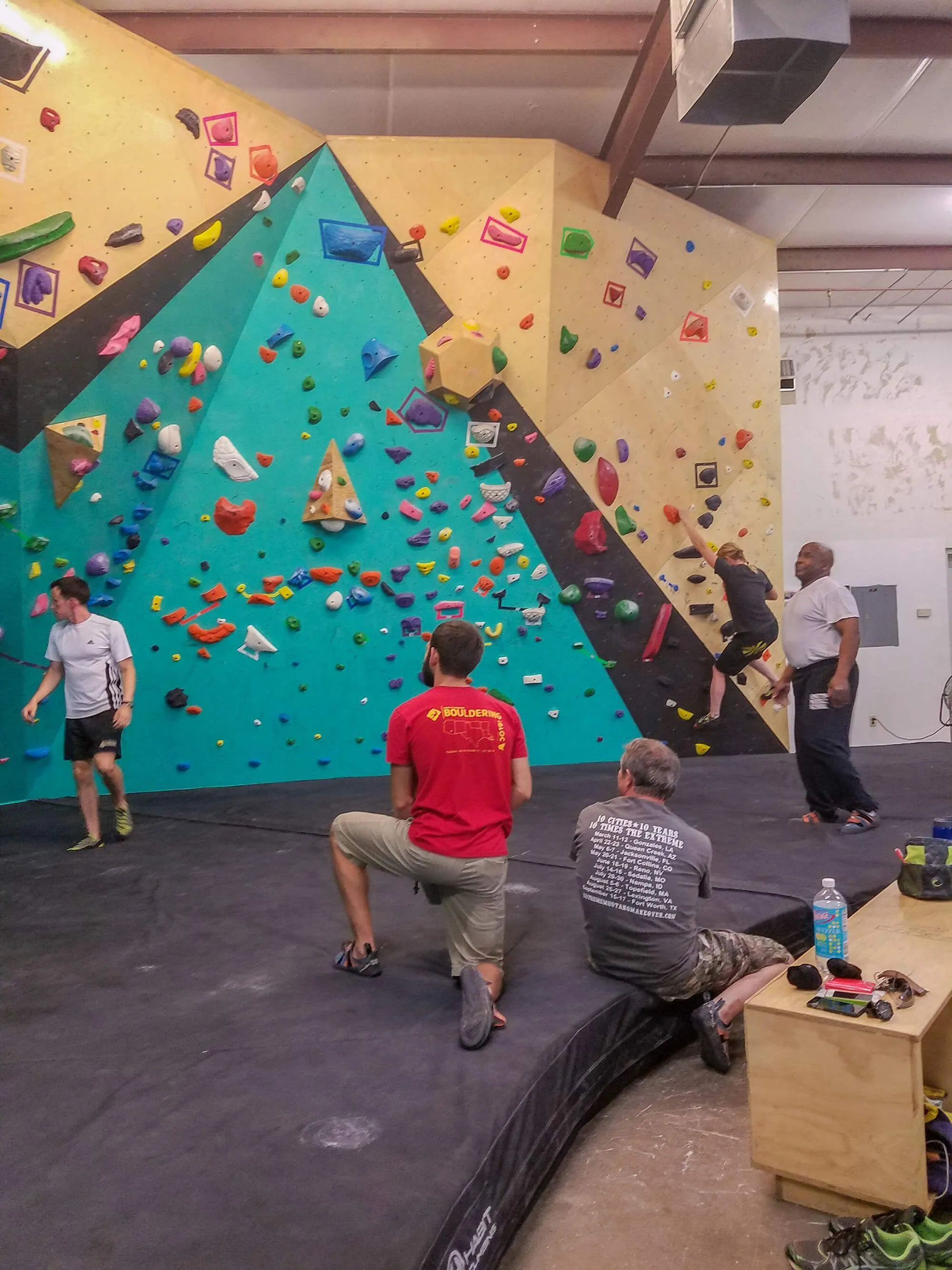 Going with a smaller climbing gym doesn’t mean it can’t be interesting for your climbers. This MLM-based climbing wall design delivers a ton of variety, thanks to the natural cave designed into the center of the wall from the adjacent walls of their building.
