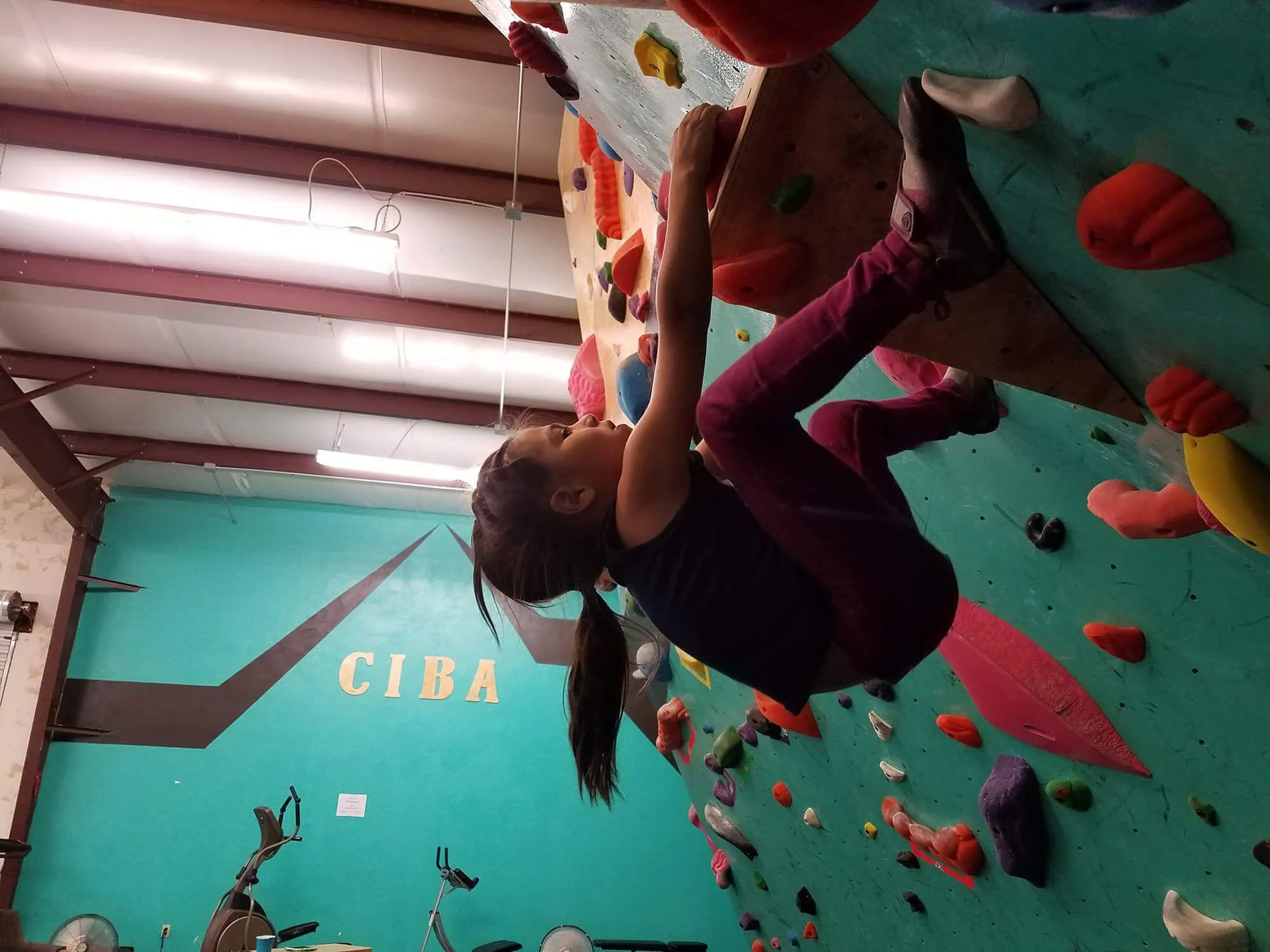 Lots of room for little ones to send it here! Indoor rock climbing gyms often separate the children’s area for climbing but CIBA integrates it fully with the adult routes so they can start learning from the best on day one at their climbing gym.
