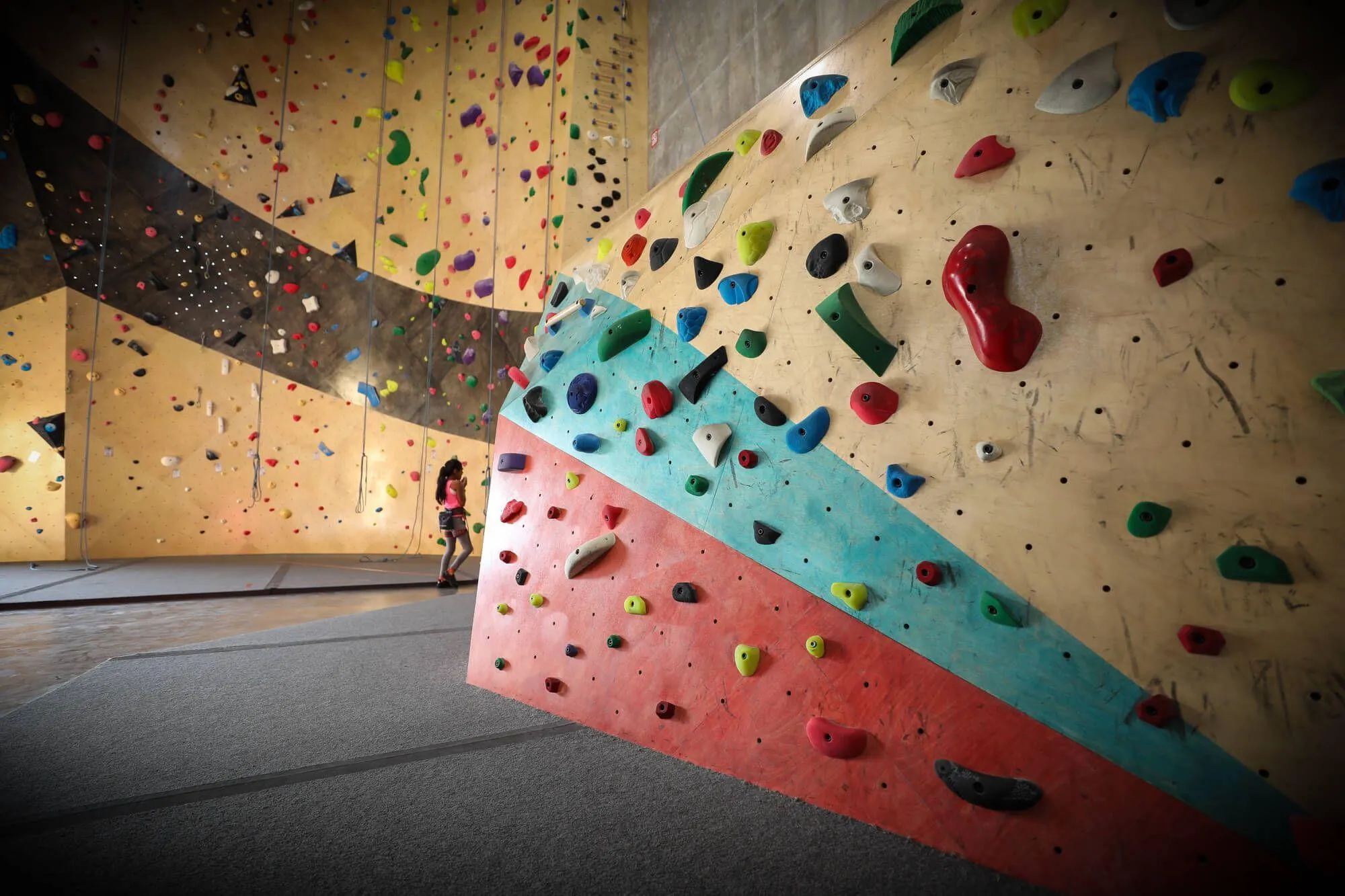 Squamish is a climbers heaven, and they create them at an early age here. This gym has a couple of areas for kids including this small wall built on the the side of a stairway up to the mezzanine bouldering.
