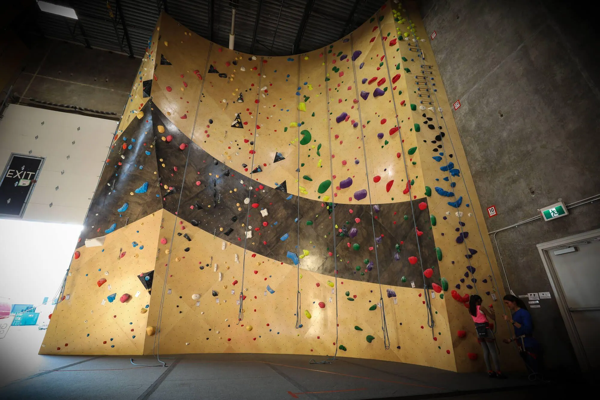 One of the main route climbing areas offered here, designed and constructed using ARC walls with grand sweeping curves and purposeful arrete features.
