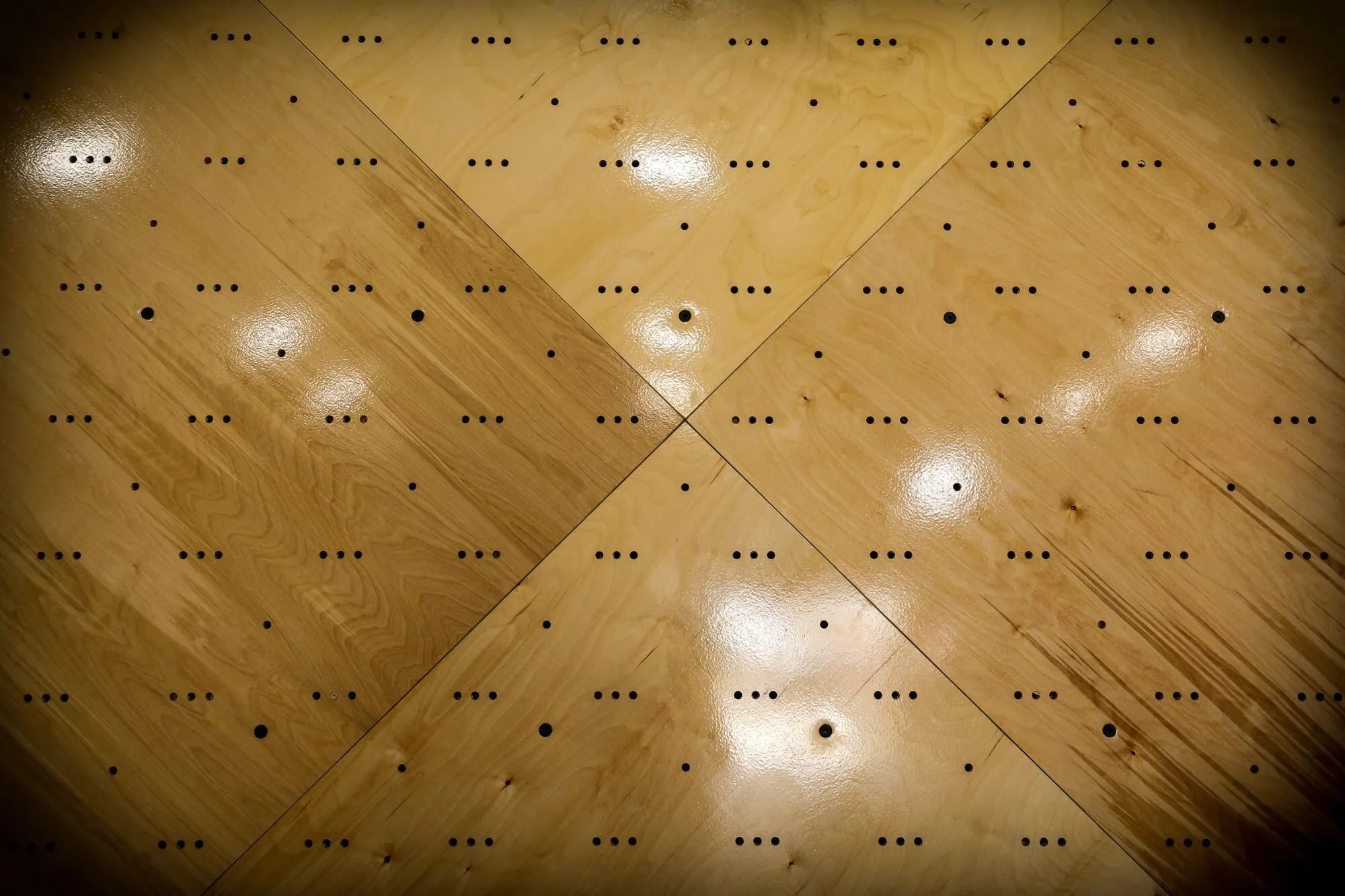 A closeup view of the expert construction from the VS team on the Kilter board, made possible by ATP (Adjustable Training Platform) adjustability.