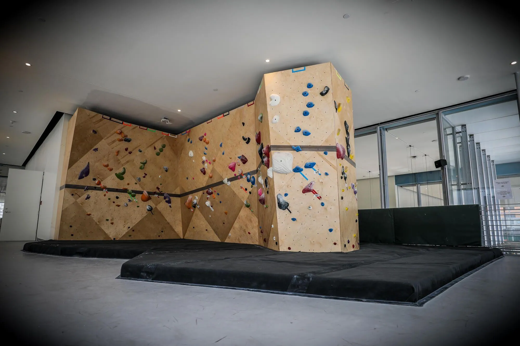Not to be forgotten is the second floor of bouldering on a mezzanine where you can still fill connected to the action below. This increased his climber capacity without breaking the bank on adding physical floor area.
