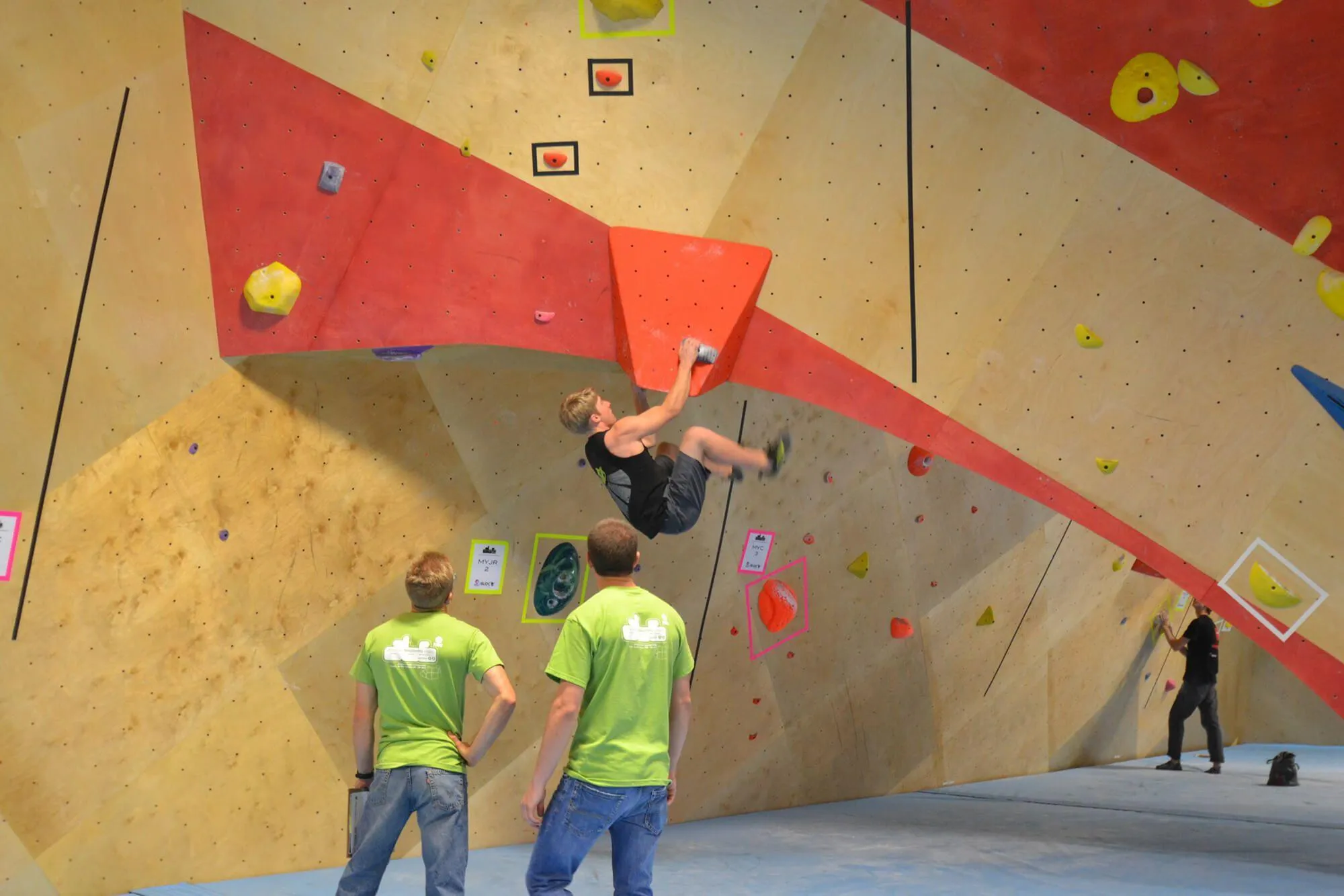 This is a more detailed shot just outside one entrance to the bouldering cave. Climbing wall features like this are a great idea to build using ARC wall construction and manufacturing, to create a much more natural look and feel while climbing.

