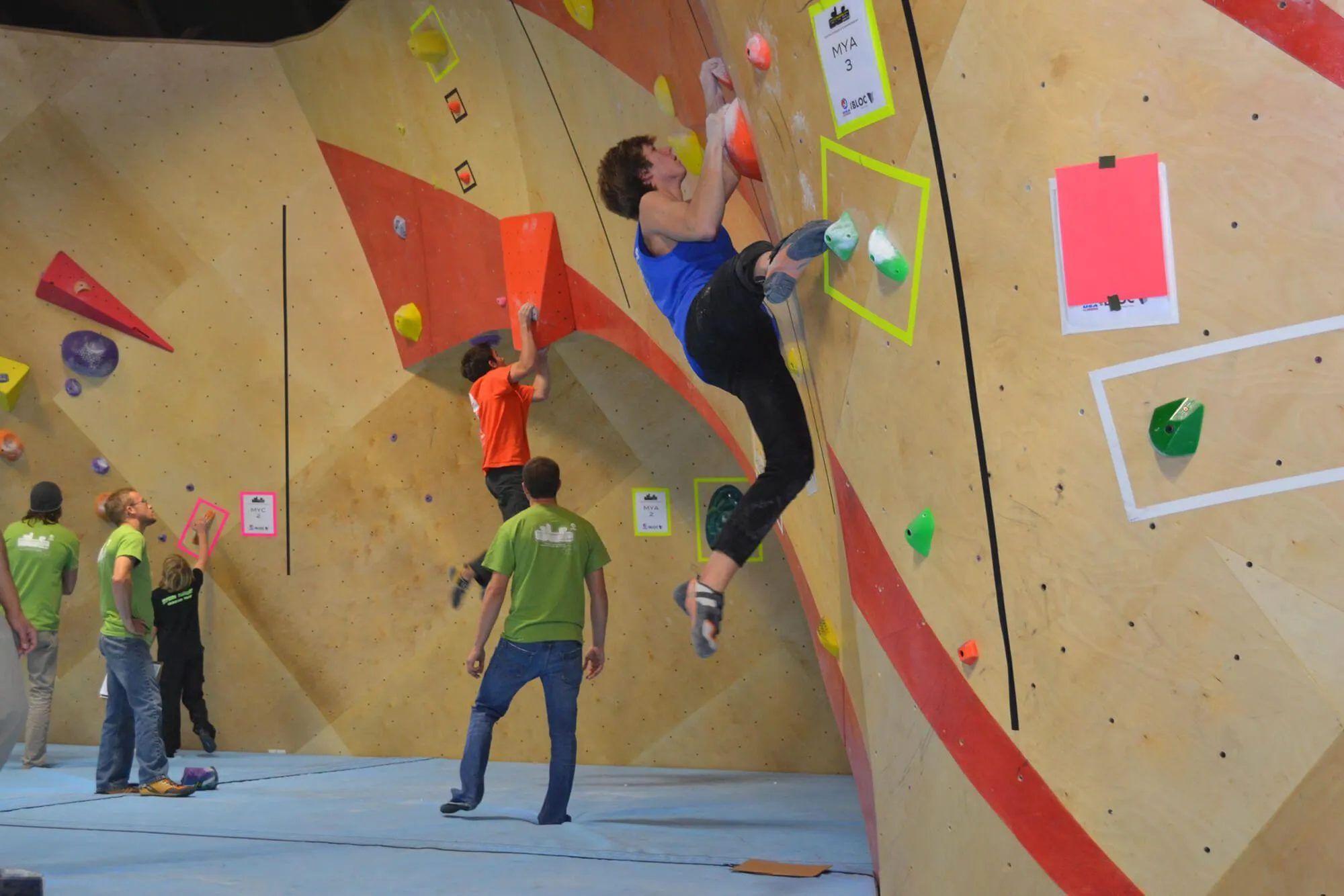 A more in-depth shot illustrating how smooth and seamless ARC climbing wall construction can be. Vertical Solutions climbing wall designers work with you to maximize the effectiveness of your floor plan, without overcrowding your walls and introducing unnecessary, over-complex, and costly features.
