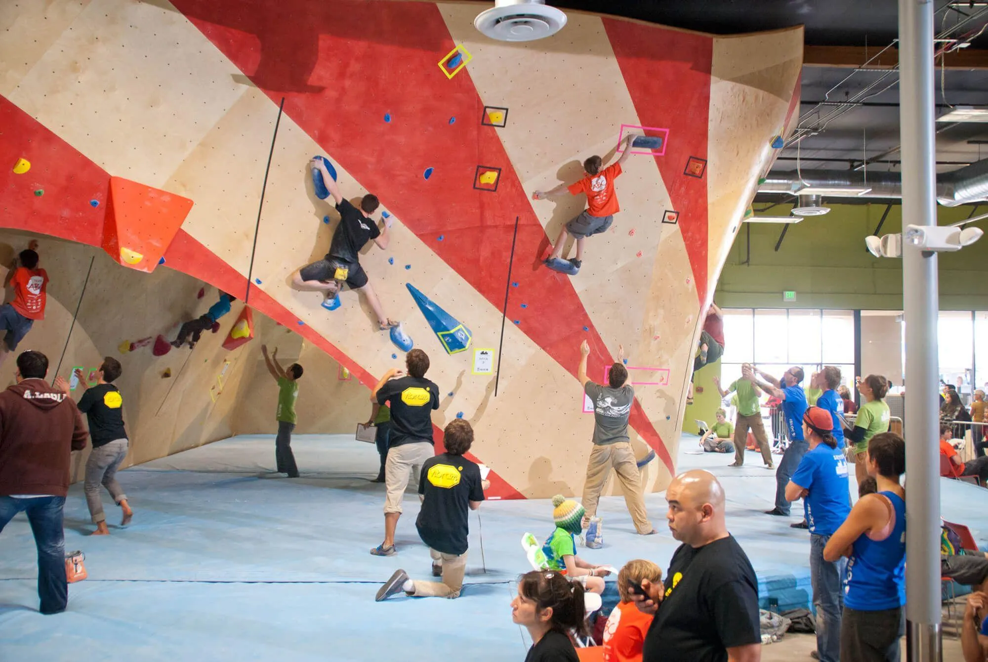 From this side of the bouldering area you can get a good grasp on how far out this boulder island is and the massive size of the bouldering cave that the climbing walls create.
