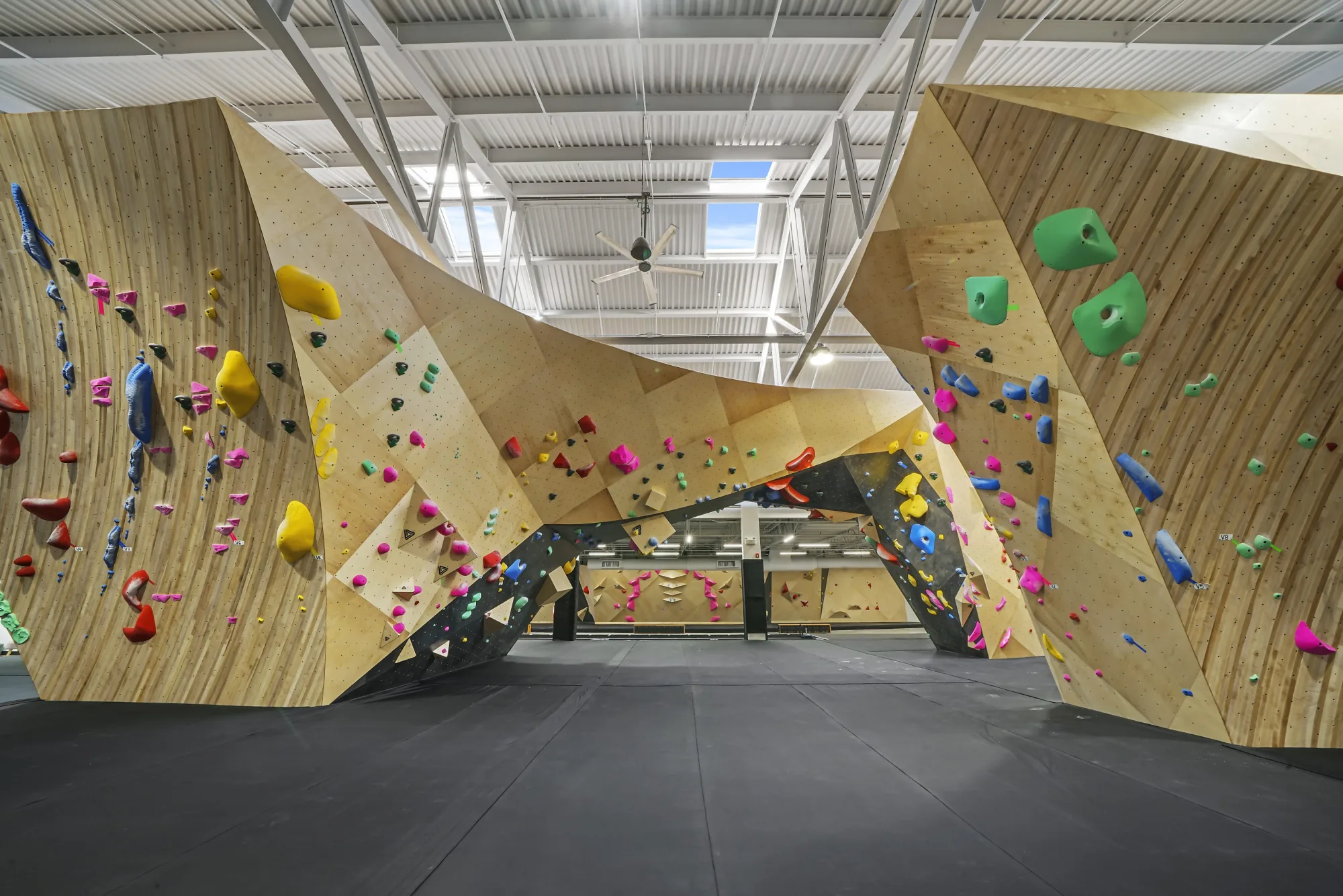 A finished Vertical Solutions climbing facility